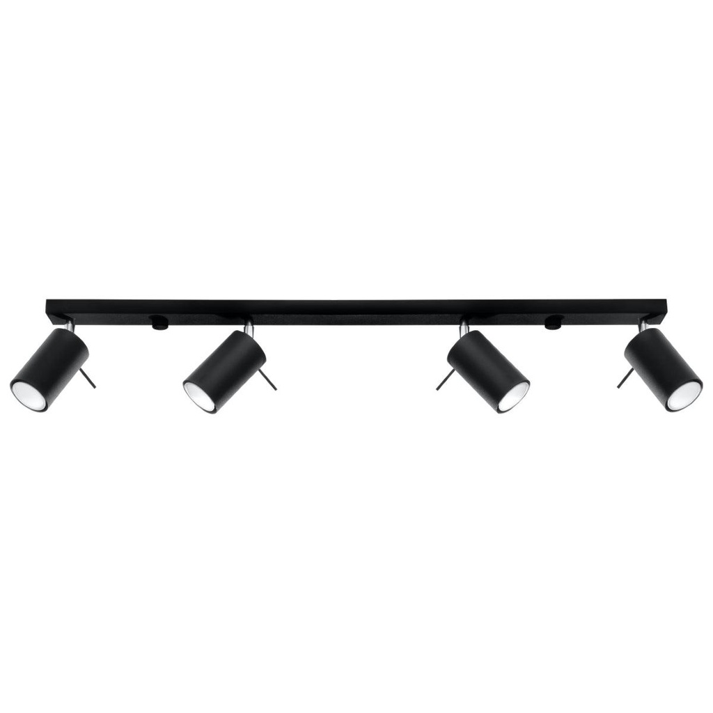 Lampada a soffitto RING 4L nero