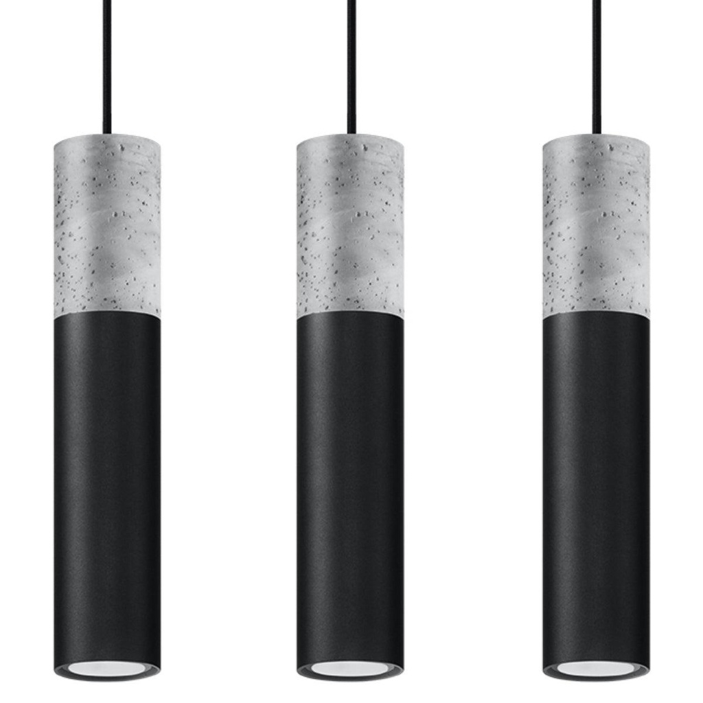 BORGIO 3L Black Suspension Lamp
