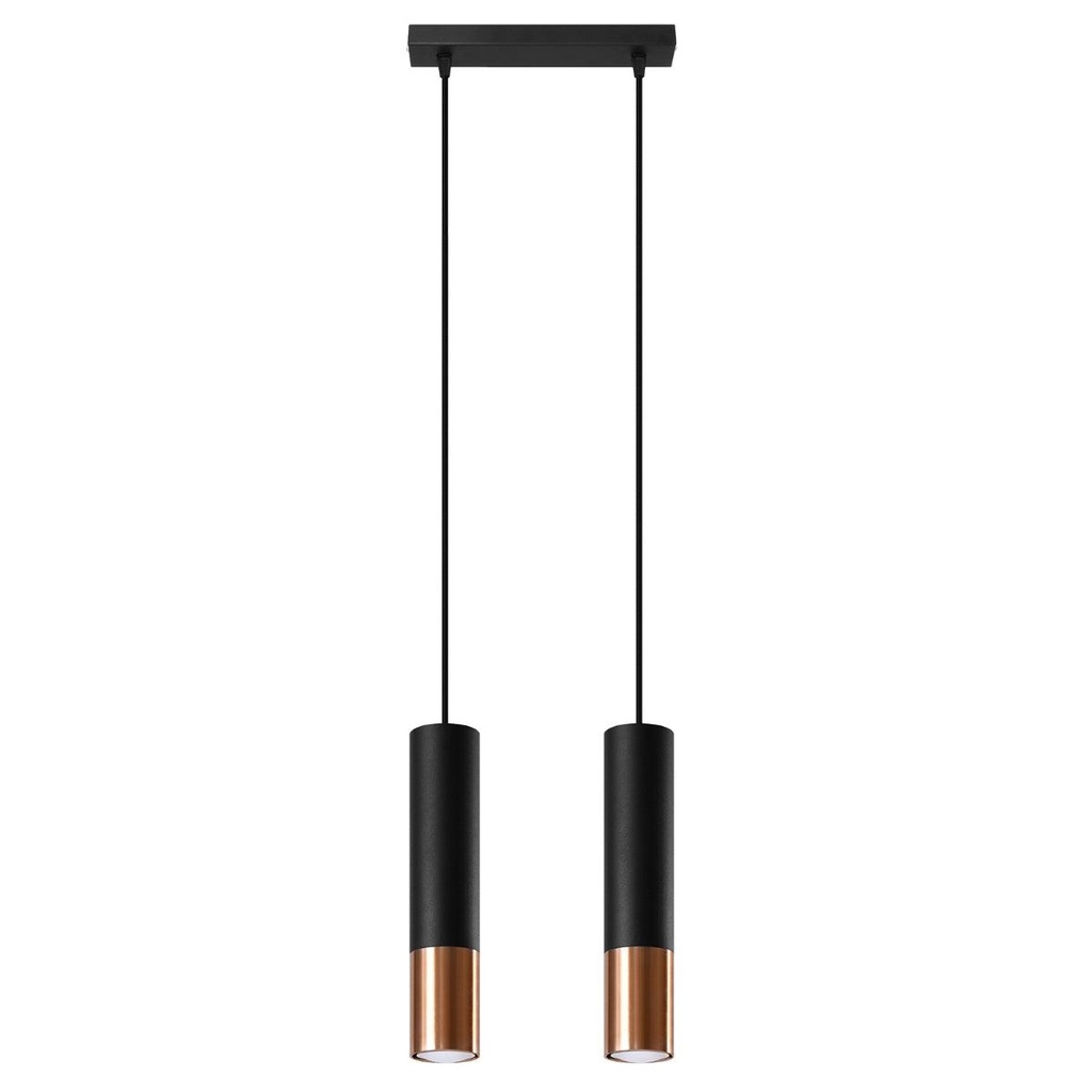 Lampada a sospensione LOOPEZ 2 nero/rame