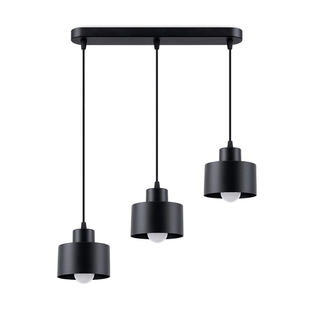 [SL.1133] SAVAR 3 Black Suspension Lamp