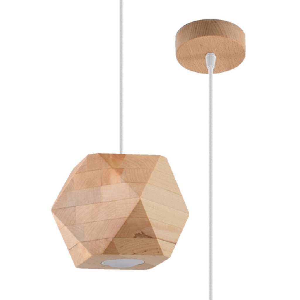 Lampada a sospensione WOODY in legno naturale