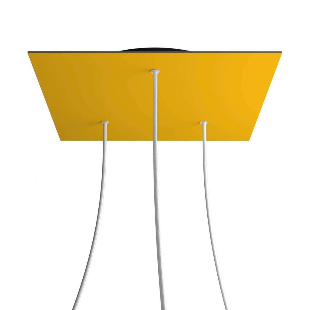 XXL Rose-One square rosette, 400 mm with 3 holes and 4 side holes