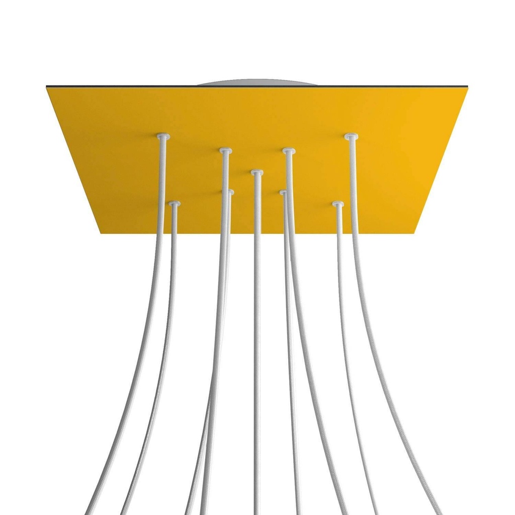 XXL Rose-One square rosette, 400 mm with 9 X holes and 4 side holes