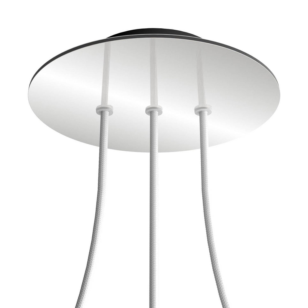 Rosone Rose-One rotondo, diametro 200 mm con 3 fori in linea e 4