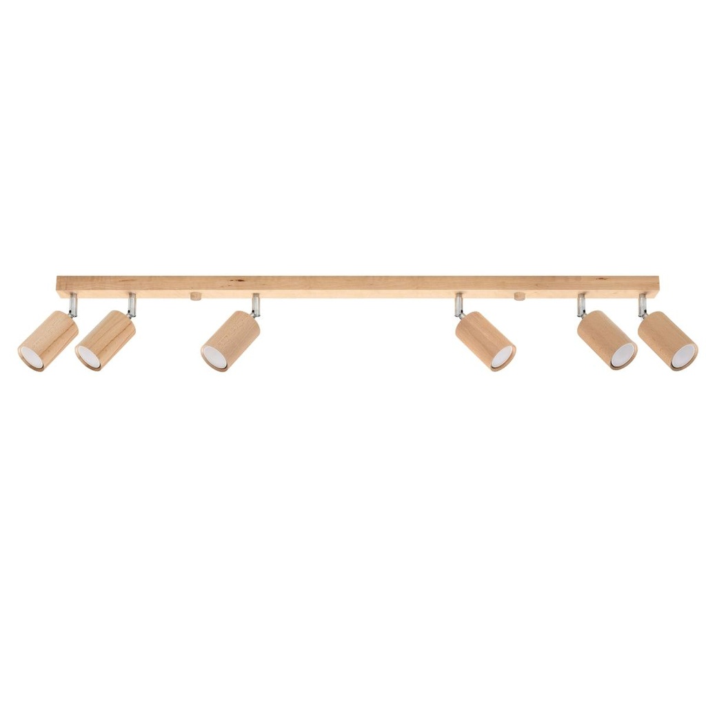 BERG 6 ceiling light in natural wood