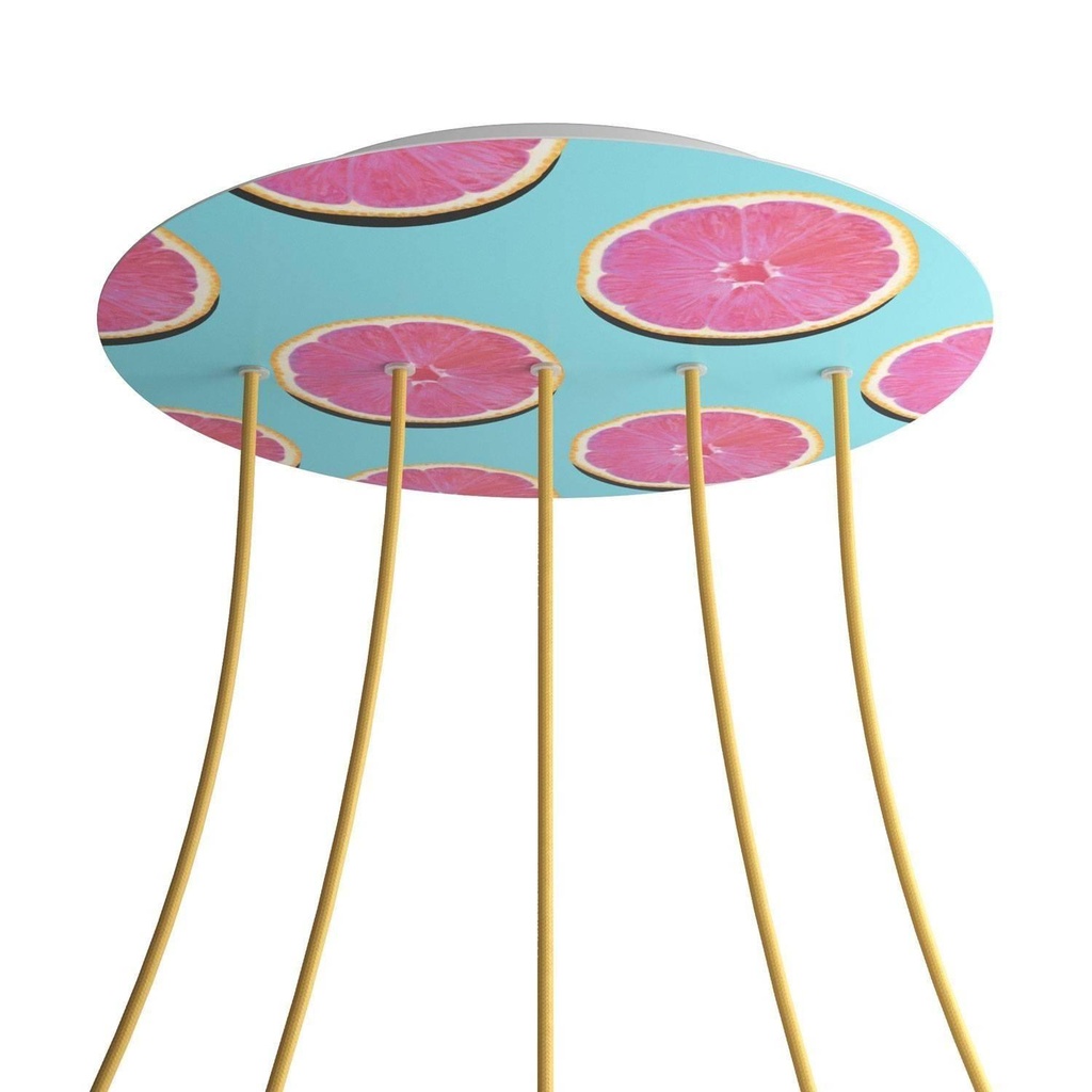 Rosone XXL Rose-One rotondo, diametro 400 mm con 5 fori in linea e 4