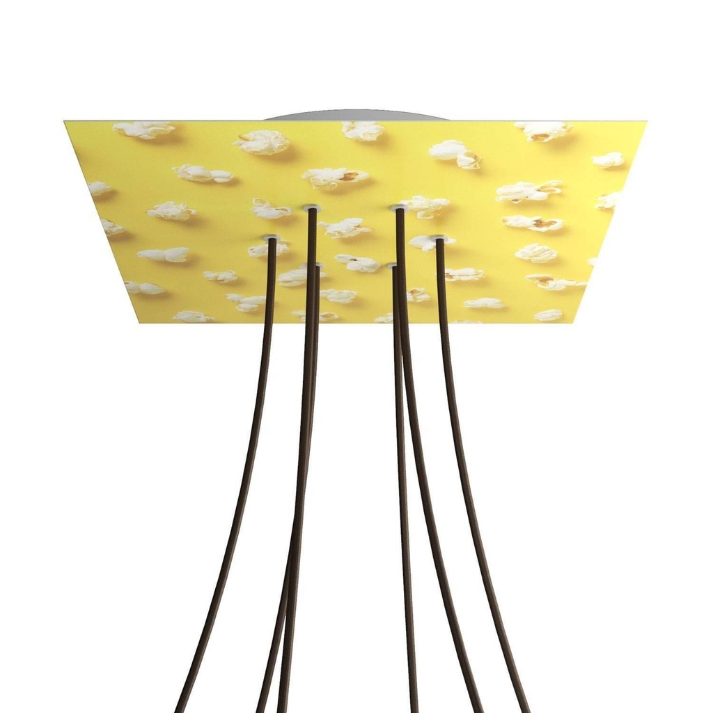 Rosone XXL Rose-One quadrato, 400 mm con 6 fori e 4 fori laterali -