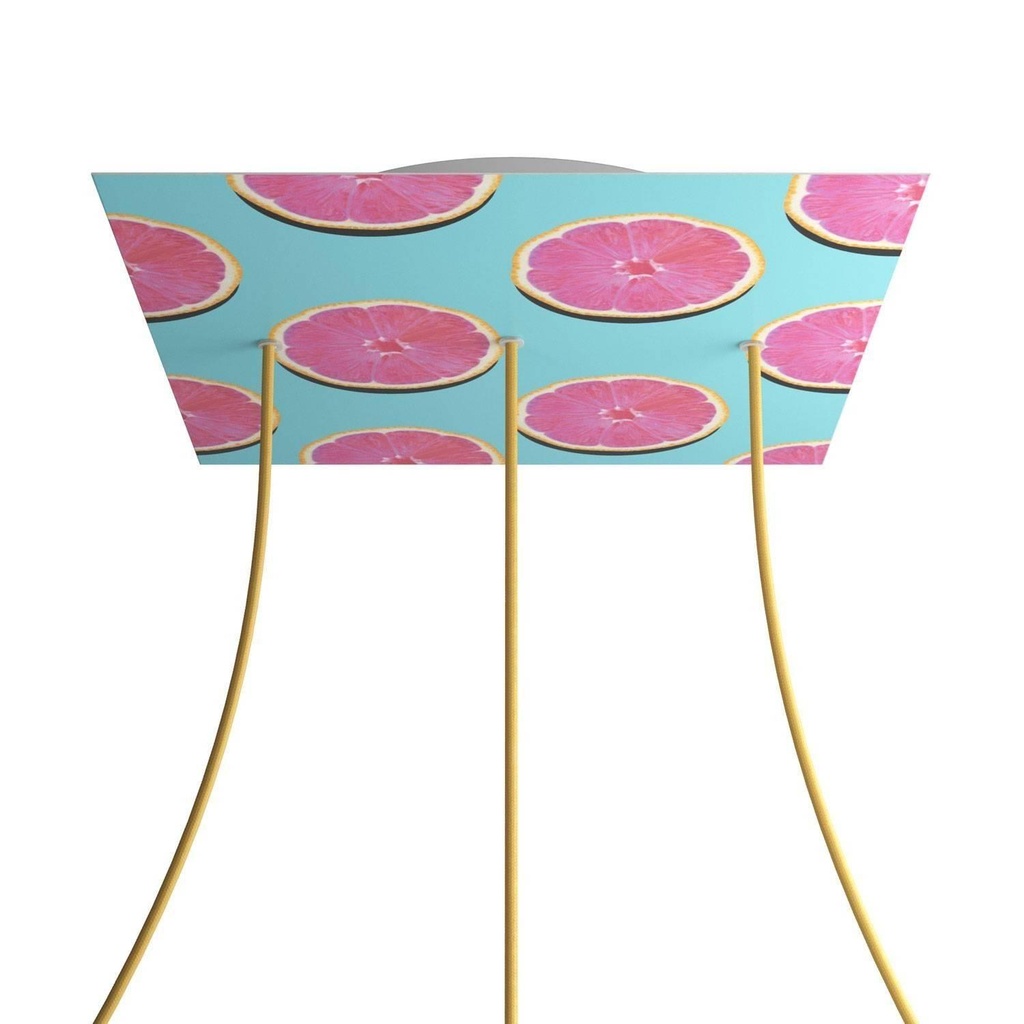 Rosone XXL Rose-One quadrato, 400 mm con 3 fori in linea e 4 fori