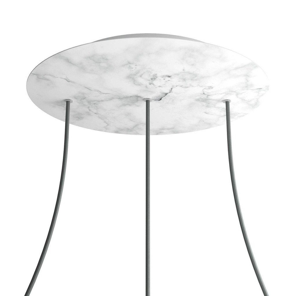 Rosone XXL Rose-One rotondo, diametro 400 mm con 3 fori in linea e 4