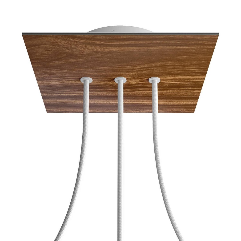 Rose-One square rosette, 200 mm with 3 in-line holes and 4 side holes