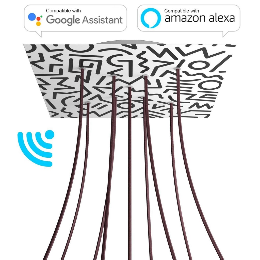 Rosone XXL Rose-One SMART quadrato, 400 mm con 9 fori a X -