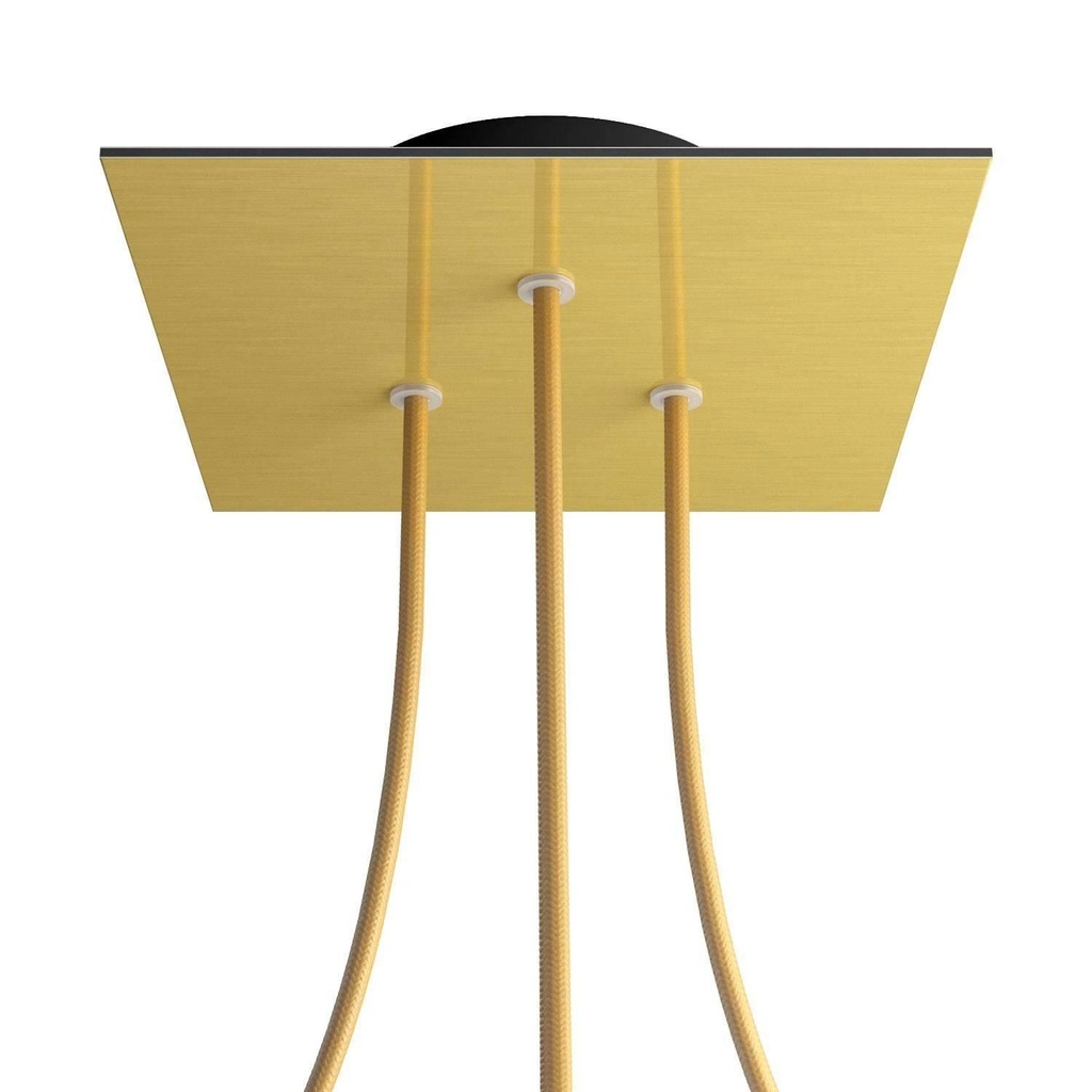 Rose-One square rosette, 200 mm with 3 holes and 4 side holes