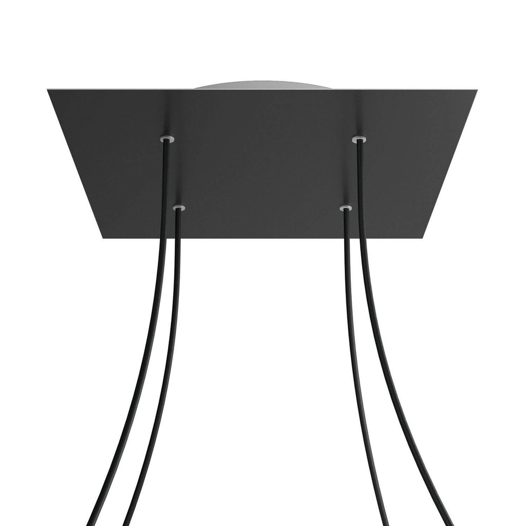 XXL Rose-One square rosette, 400 mm with 4 holes and 4 side holes