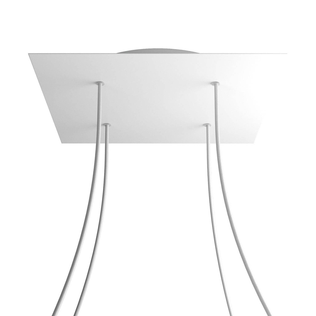 XXL Rose-One square rosette, 400 mm with 4 holes and 4 side holes