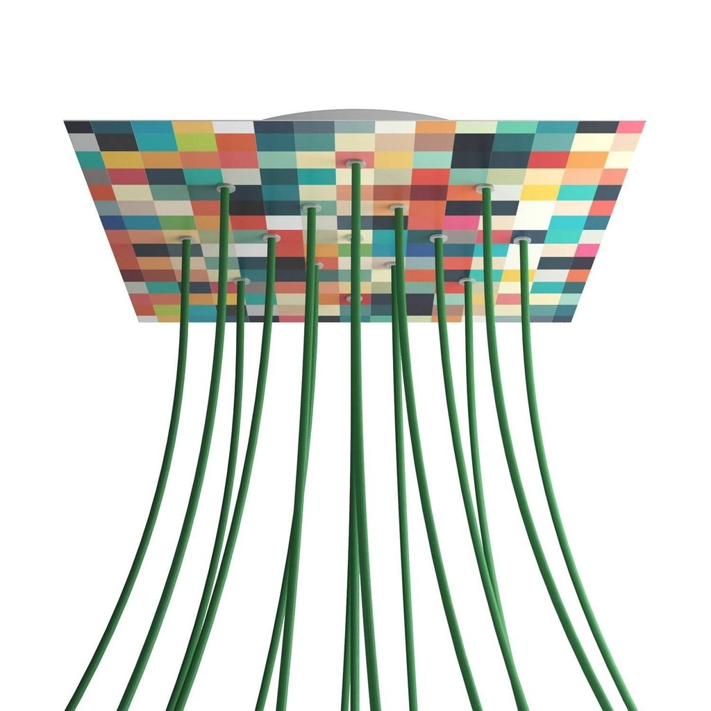 Rosone XXL Rose-One quadrato, 400 mm con 15 fori e 4 fori laterali -