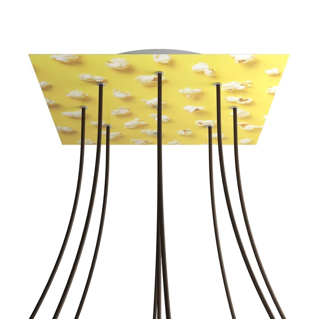 Rosone XXL Rose-One quadrato, 400 mm con 9 fori e 4 fori laterali -