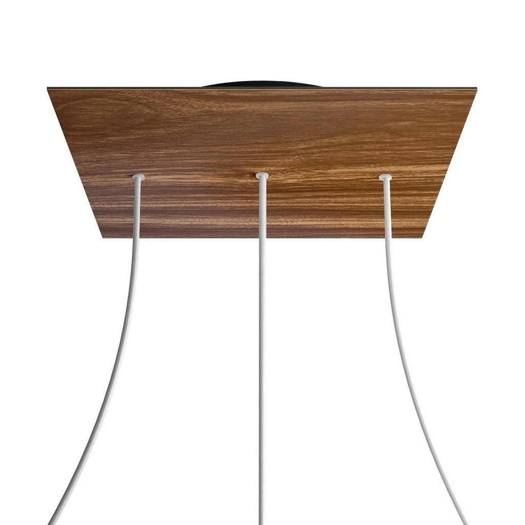 XXL Rose-One square rosette, 400 mm with 3 holes in line and 4 holes