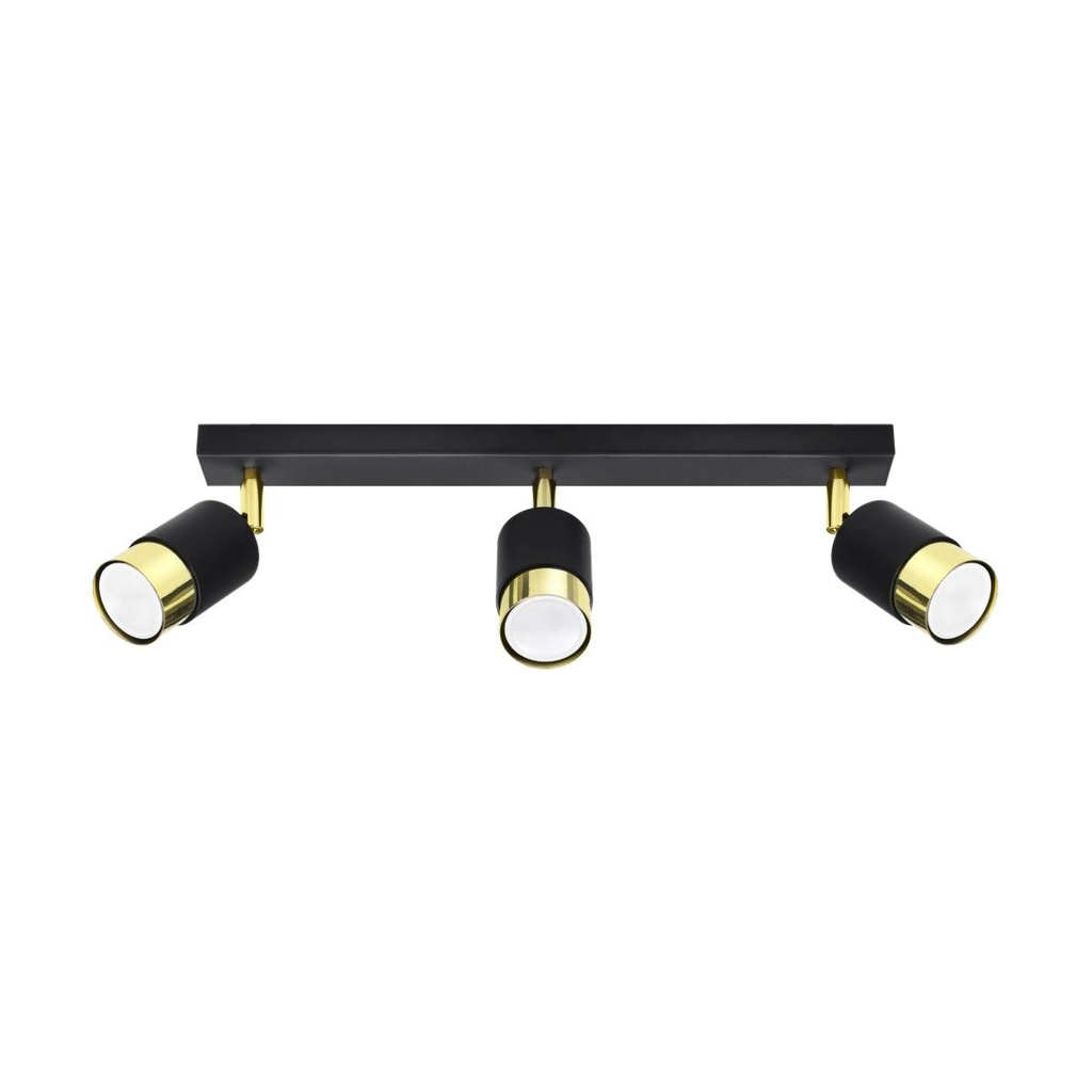 Lampada da soffitto NERO 3 nero/oro