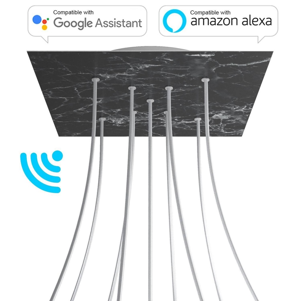 Rose-One SMART XXL rosette square, 400 mm with 9 X holes -