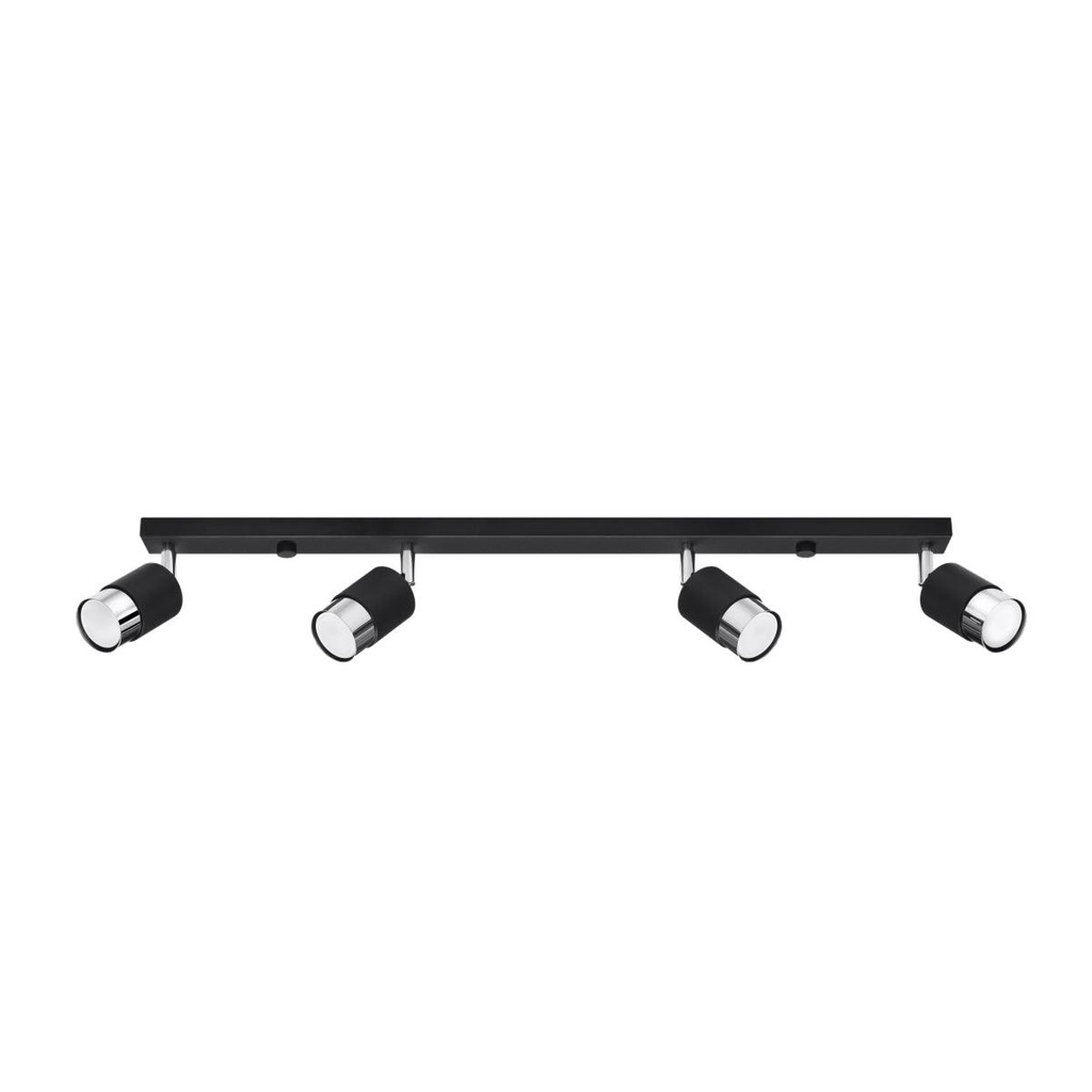 Lampada da soffitto NERO 4 nero/cromo