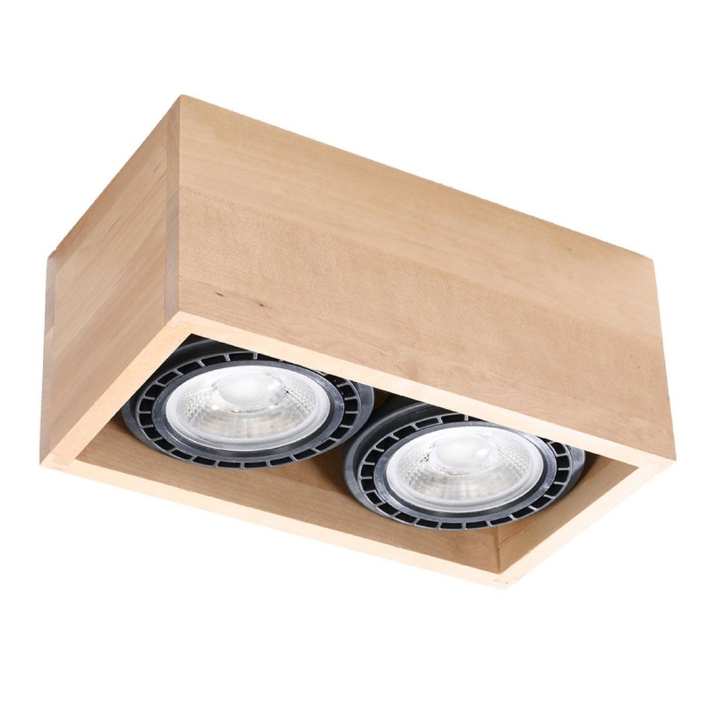 Lampada da soffitto QUATRO 2 in legno naturale