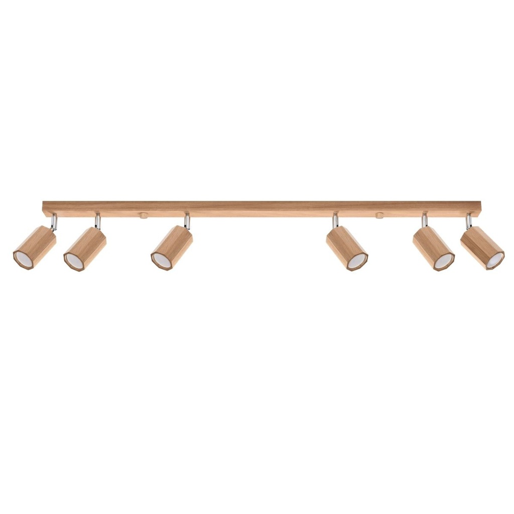 Lampada da soffitto ZEKE 6 rovere