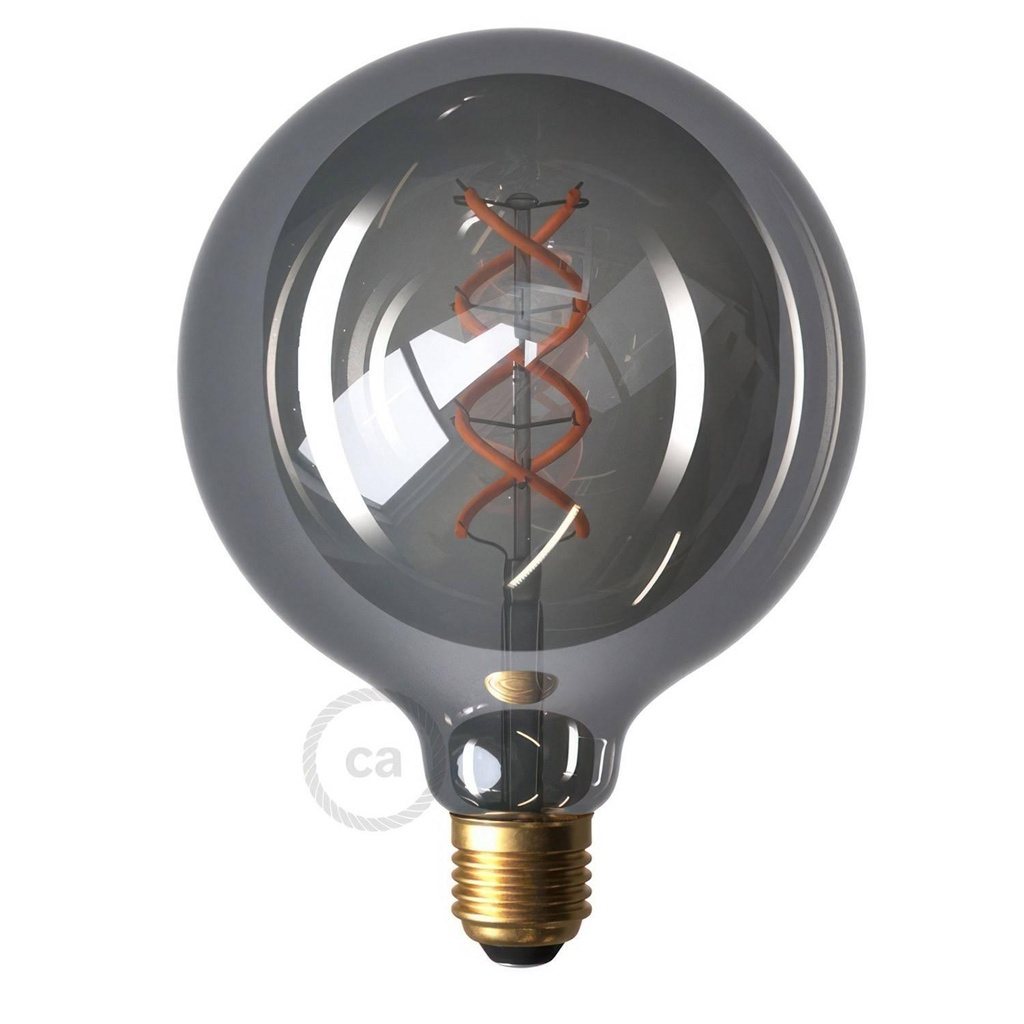 [8055681814608] Lampadina LED Smoky Globo G125 filamento Curvo a Spirale 5W 120Lm