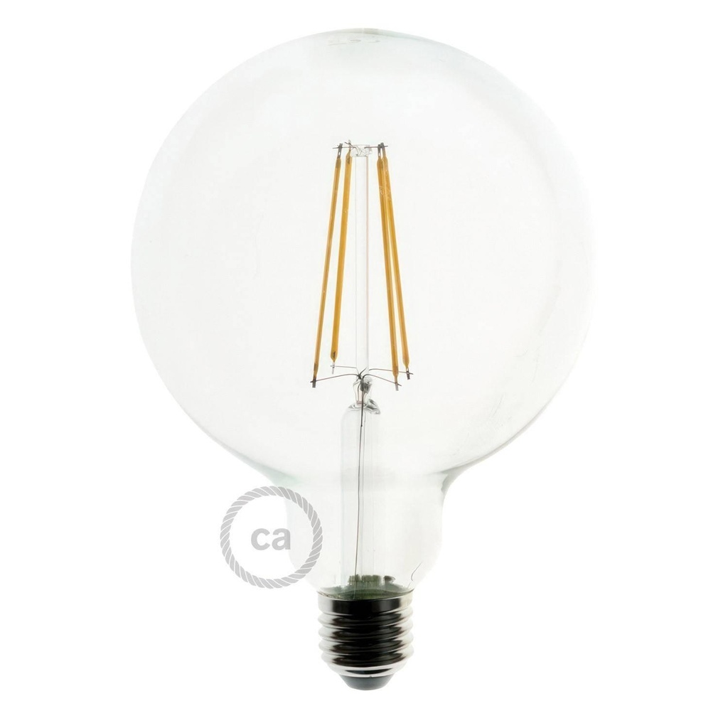 Lampadina LED Trasparente Globo G125 filamento Lungo 7W 720Lm E27