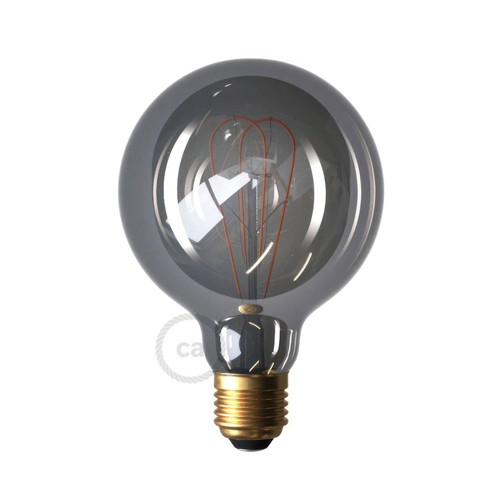 Lampadina LED Smoky Globo G95 filamento Curvo a Doppio Loop 5W 150Lm