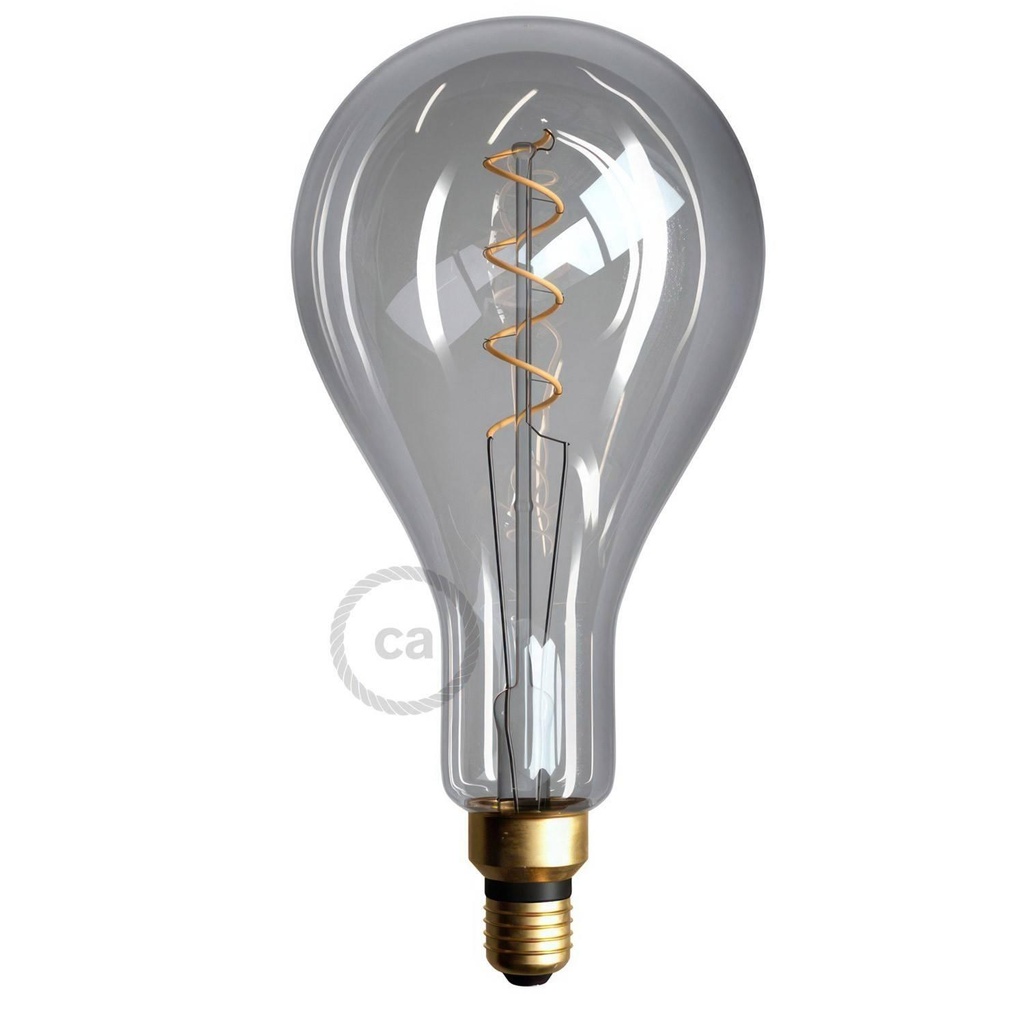 Lampadina LED Smoky XXL Pera A165 filamento Curvo a Spirale 5W 150Lm