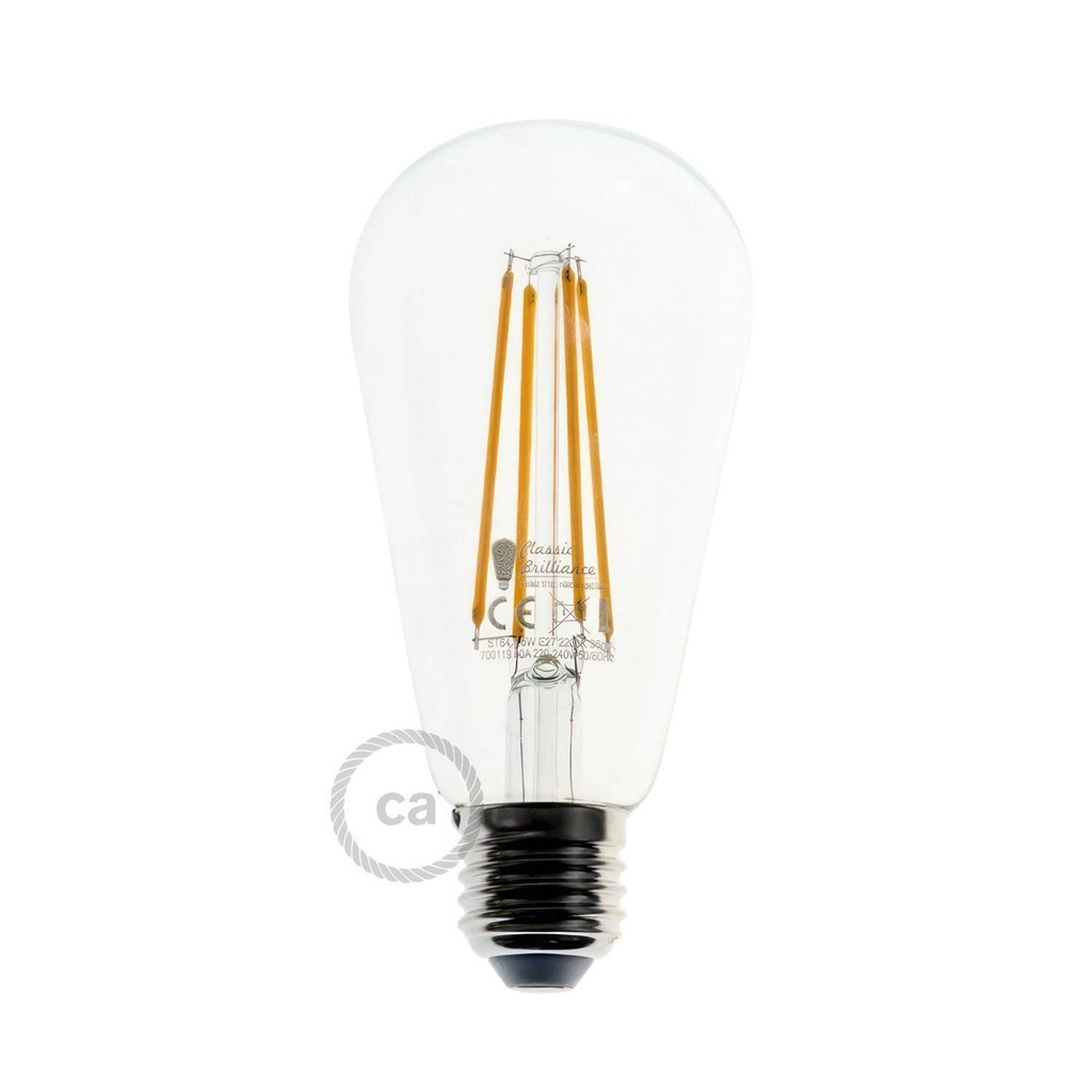 [8055681814639] LED Bulb Transparent Edison ST64 Long Filament 7W 720Lm E27