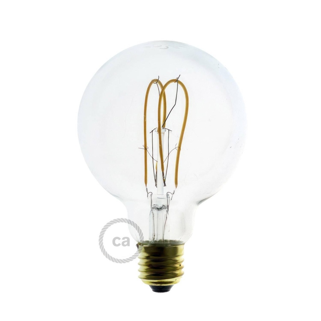 [8055681814554] LED Bulb Transparent Globe G95 Curved Filament Double Loop