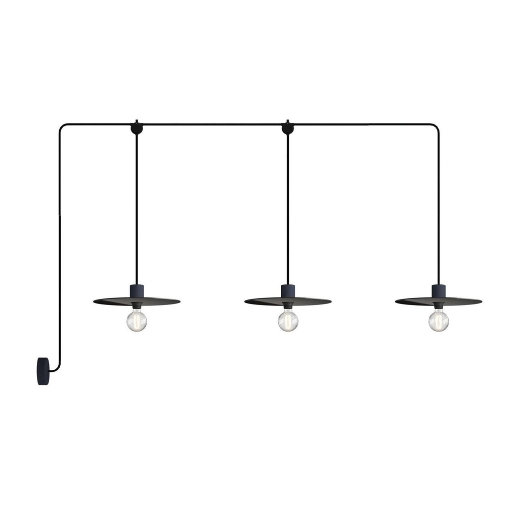 E-Snake EIVA 3-light IP65 outdoor lamp with rosette and shades