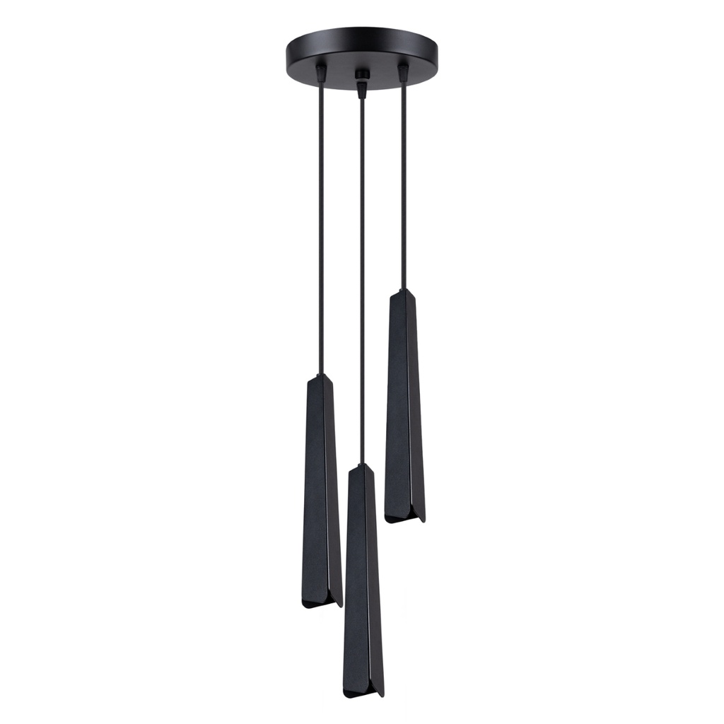 Lampada a sospensione PRYSM 3P nera