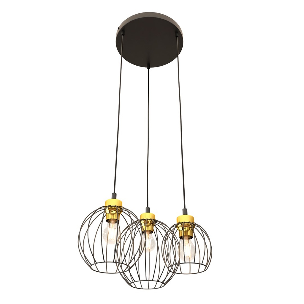 Nando 3Prem Bl Gold pendant lamp
