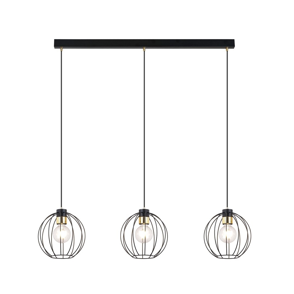 Lampada a sospensione Gino 3 Black/Gold
