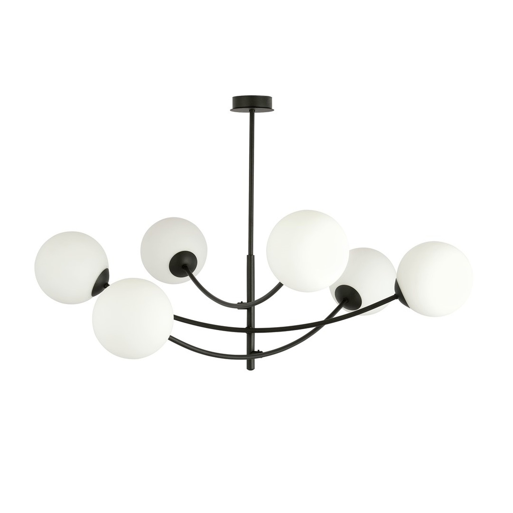 Hunter 6 Black/Opal ceiling lamp