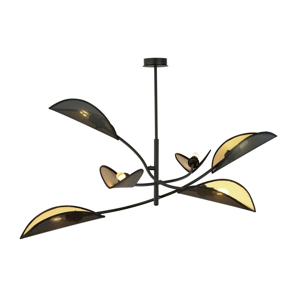Lampada da soffitto Lotus 6 Black/Gold