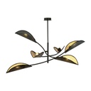 Lotus 6 Black/Gold ceiling lamp