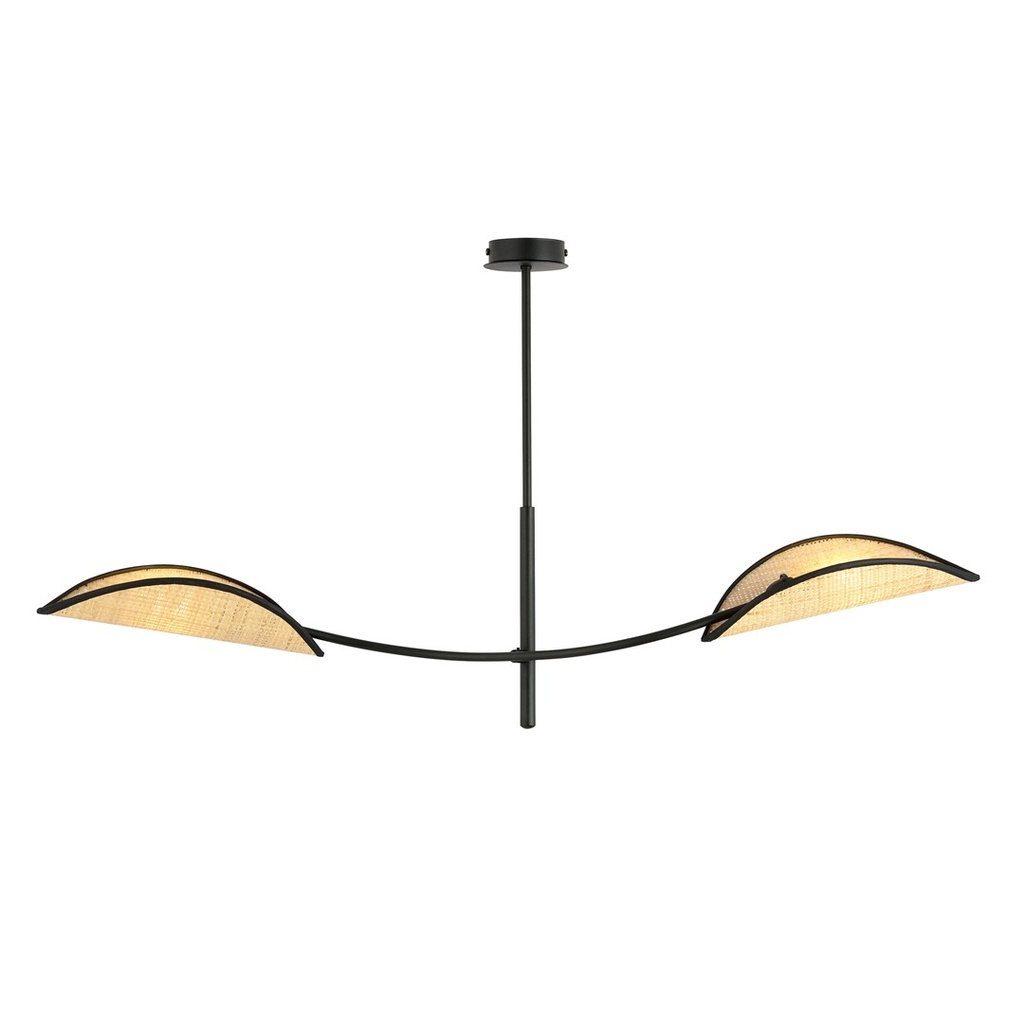 Lampada da soffitto Lotus 2 Black/Rattan