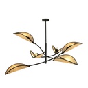 Lampada da soffitto Lotus 6 Black/Rattan