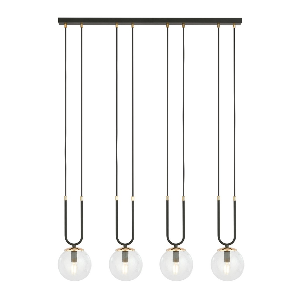 Lampada a sospensione Glam 4 Black/Transparent