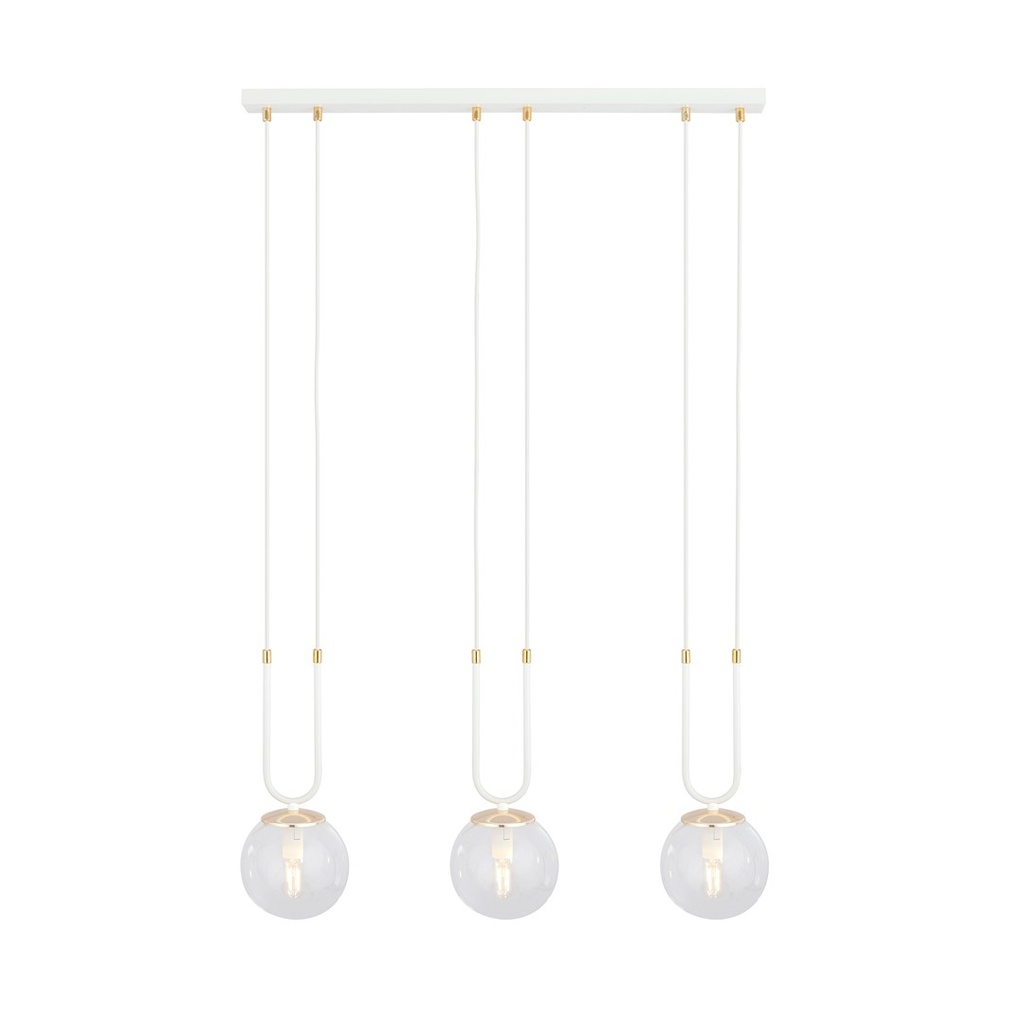 Lampada a sospensione Glam 3 White/Transparent