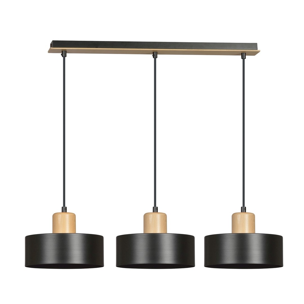 Lampada a sospensione Torin 3 Black