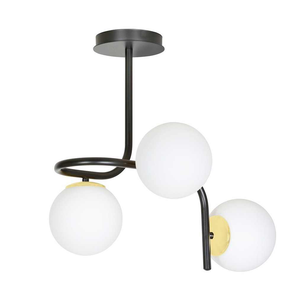 Lampada da soffitto Ragnar 3 Black Gold