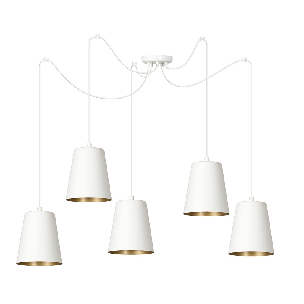 Lampada a sospensione Link 5 White / Gold