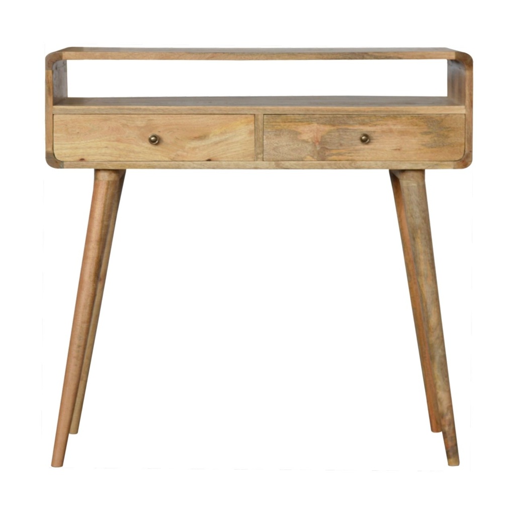 [IN714] Curved Oak-ish Console Table