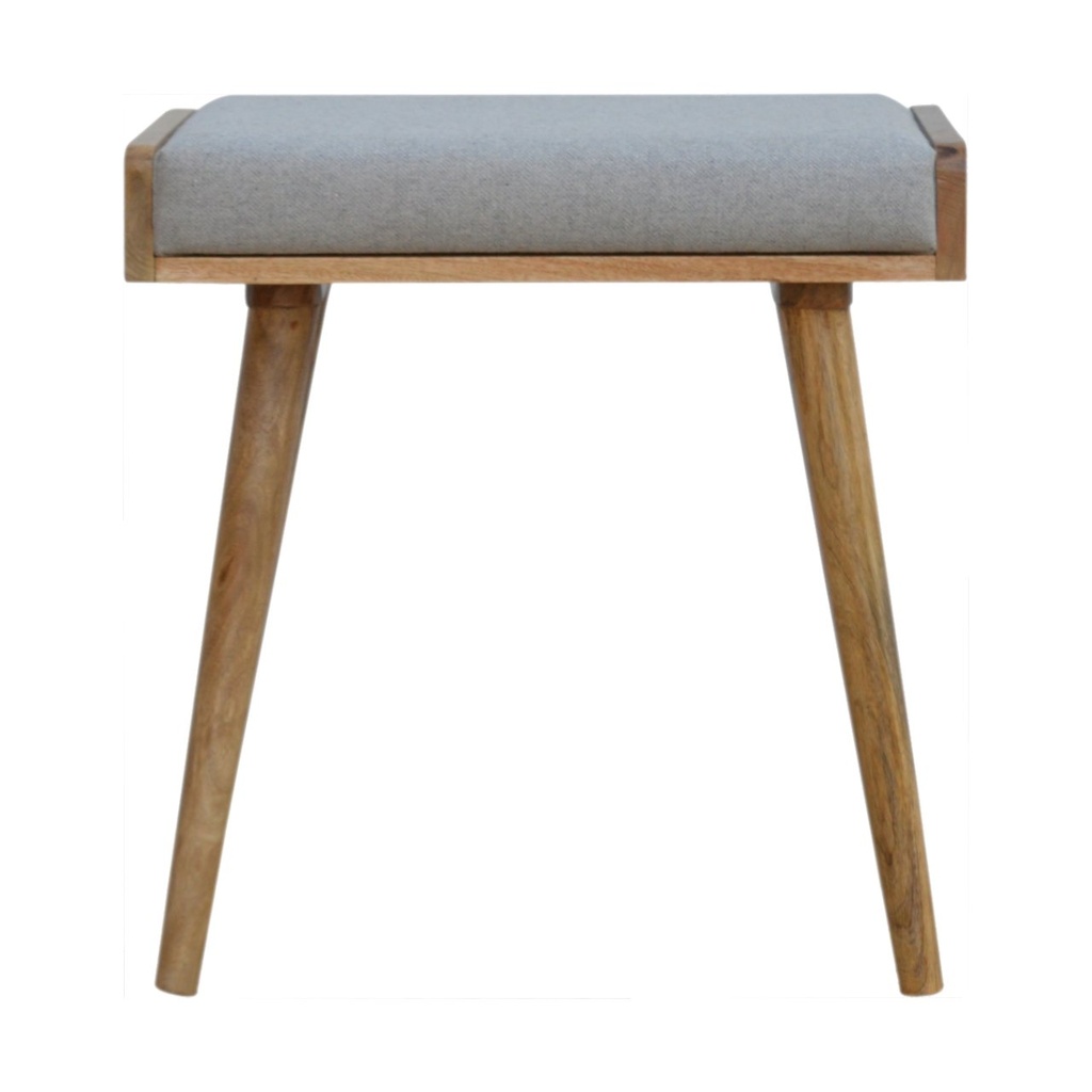 Poggiapiedi stile vassoio in tweed grigio