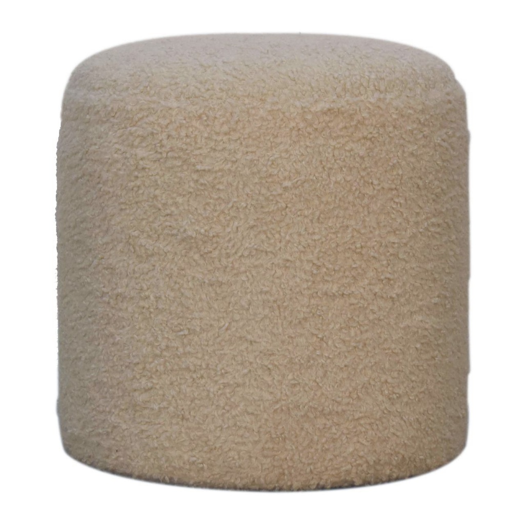 Poggiapiedi rotondo Boucle Cream