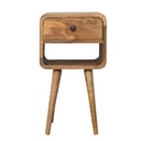 Mini comodino inferiore curvo in rovere